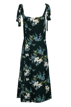 Reformation - Green Floral Print Tie Strap Midi Dress Sz 14