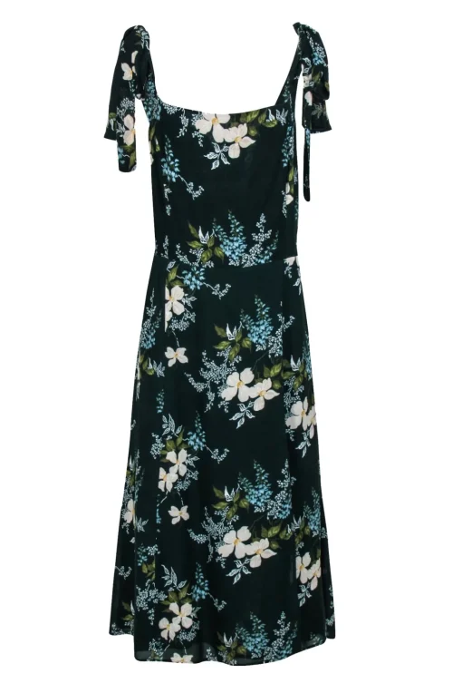 Reformation - Green Floral Print Tie Strap Midi Dress Sz 14