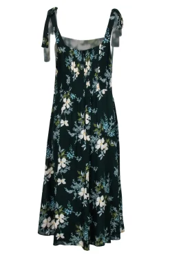 Reformation - Green Floral Print Tie Strap Midi Dress Sz 14