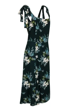 Reformation - Green Floral Print Tie Strap Midi Dress Sz 14