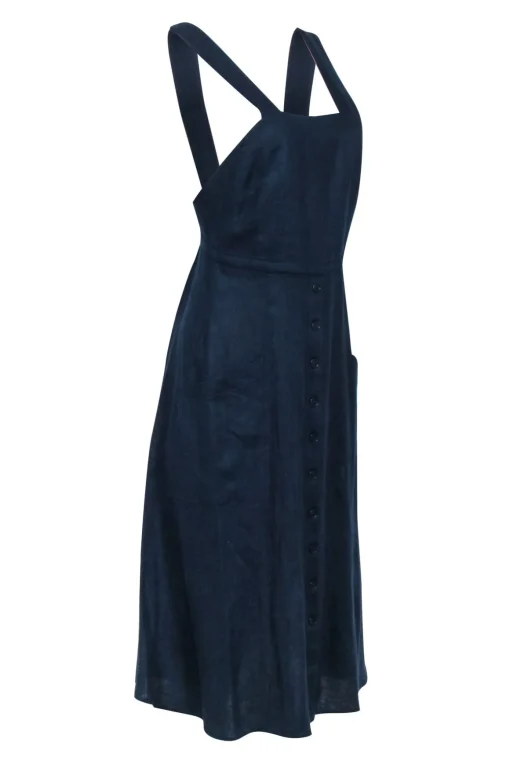 Reformation - Navy Linen Sleeveless Dress Sz 4