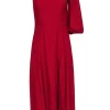 Reformation - Red One Shoulder Maxi Dress w/ Puffed Sleeve Sz 2