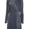 Reformation - Slate Blue Velvet Mini Dress Sz L