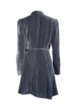 Reformation - Slate Blue Velvet Mini Dress Sz L