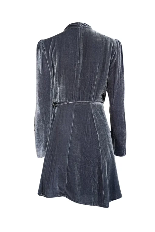Reformation - Slate Blue Velvet Mini Dress Sz L