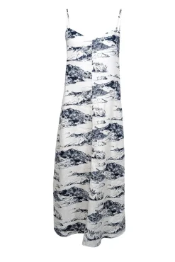 Reformation - White & Blue Toile Print Linen Midi Dress Sz XS