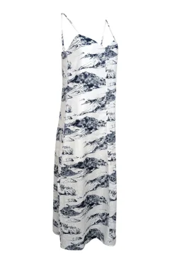 Reformation - White & Blue Toile Print Linen Midi Dress Sz XS