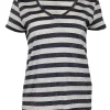 Reiss - Beige & Black Striped Shirt w/ Metallic Threading Sz XS