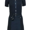 Reiss - Black & Navy Ribbed Knit Dress Sz XS