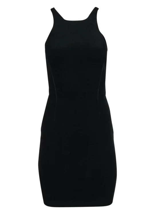 Reiss - Black Sleeveless Bodycon Dress w/ Sheer Back Sz 0
