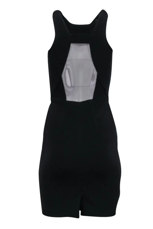 Reiss - Black Sleeveless Bodycon Dress w/ Sheer Back Sz 0