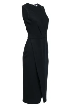 Reiss - Black Sleeveless Tulip Front Bottom Dress Sz M