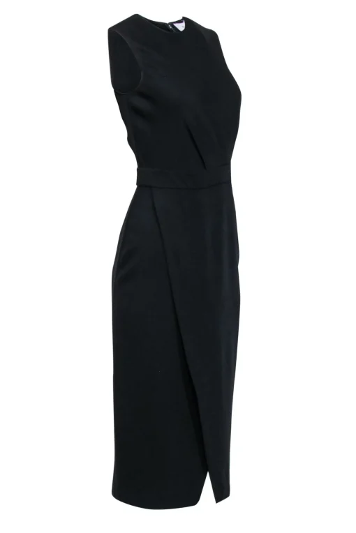 Reiss - Black Sleeveless Tulip Front Bottom Dress Sz M