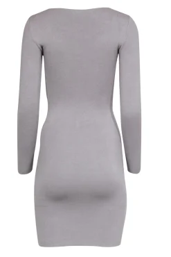 Reiss - Grey Knit Bodycon Dress w/ Chest Cutout Sz 2