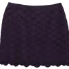 Reiss - Plum Tiered Scallop Miniskirt Sz 10