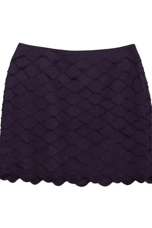 Reiss - Plum Tiered Scallop Miniskirt Sz 10
