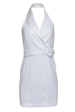 Reiss - White Faux Wrap Halter Mini Dress Sz 4