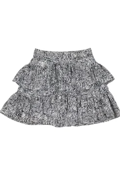 Reiss - White, Grey & Black Ruffle Skirt Sz 2