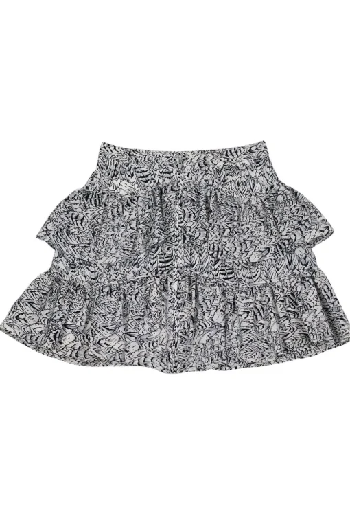 Reiss - White, Grey & Black Ruffle Skirt Sz 2