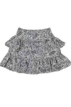 Reiss - White, Grey & Black Ruffle Skirt Sz 2