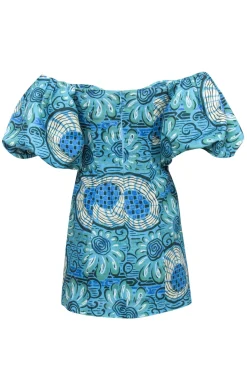 Rhode - Blue & Green Aquatic Bloom Print 
