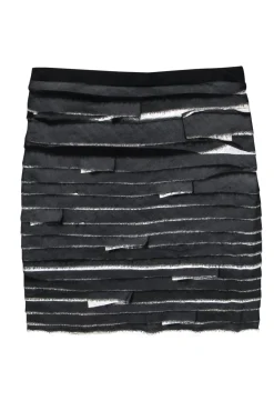 Robert Rodriguez - Black & White Layered Strip Miniskirt Sz 6