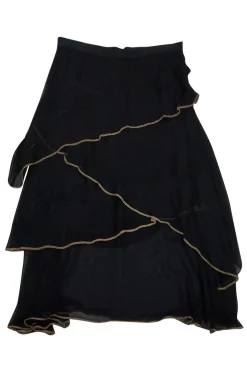 Robert Rodriguez - Black Ruffle Midi Skirt Sz 2