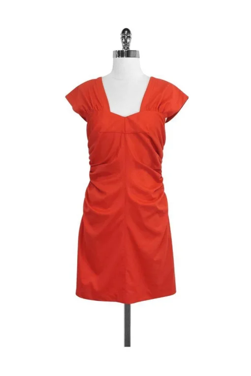 Robert Rodriguez - Deep Orange Gathered Dress Sz 4