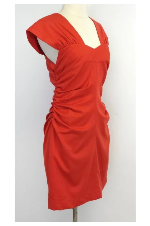 Robert Rodriguez - Deep Orange Gathered Dress Sz 4