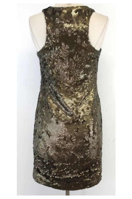 Robert Rodriguez - Gold Sequin Sleeveless Dress Sz 2