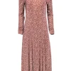 Rodebjer - Brown & Cream Print Long Sleeve Maxi Dress Sz M