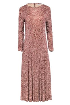 Rodebjer - Brown & Cream Print Long Sleeve Maxi Dress Sz M