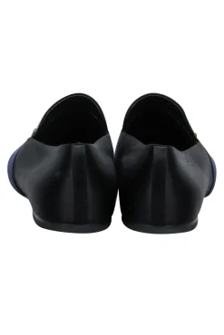 Roger Vivier - Black & Navy Satin Loafers w/ Rhinestone Buckle Design Sz 12