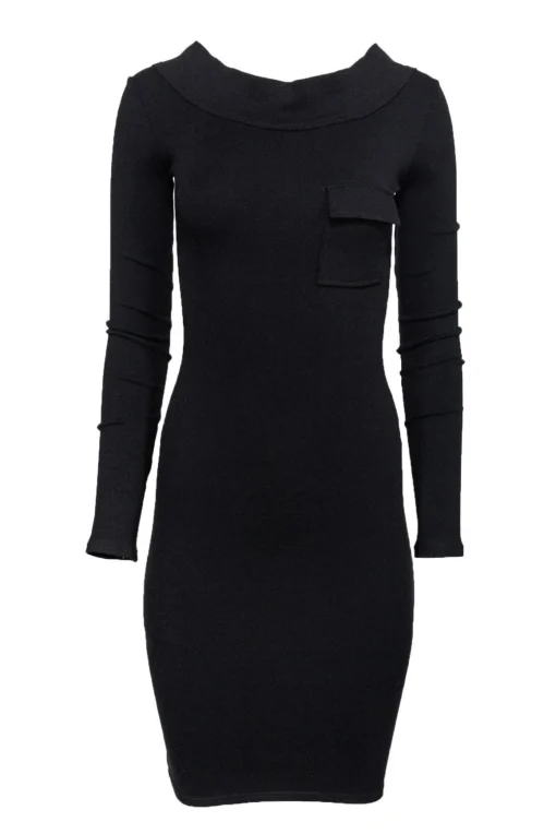Roland Mouret - Black Off-The-Shoulder Bodycon Dress Sz 6