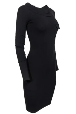 Roland Mouret - Black Off-The-Shoulder Bodycon Dress Sz 6