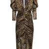 Ronny Kobo - Tan & Black Burnout Leopard Print "Astrid" Dress Sz S