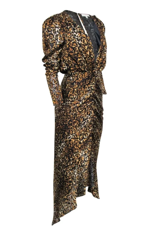 Ronny Kobo - Tan & Black Burnout Leopard Print "Astrid" Dress Sz S