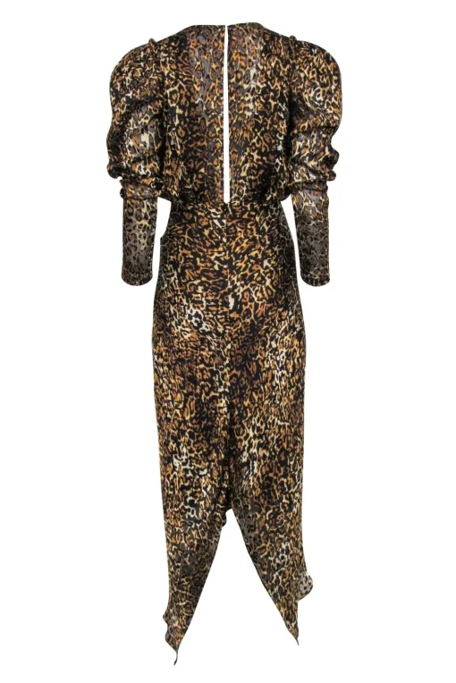 Ronny Kobo - Tan & Black Burnout Leopard Print "Astrid" Dress Sz S