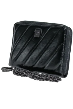 Royln - Black Patent Leather Crossbody Wallet w/ Removable Strap