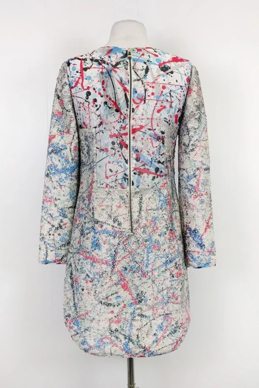 Sachin & Babi - Splatter Print Sequin Dress Sz 2
