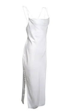 Sachin & Babi - White Cowl Neckline Lace Trim "Dylan" Dress Sz 10