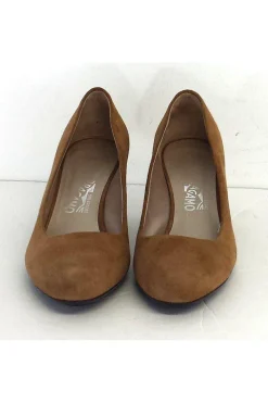 Salvatore Ferragamo - Suede Almond Toe Heels Sz 8.5