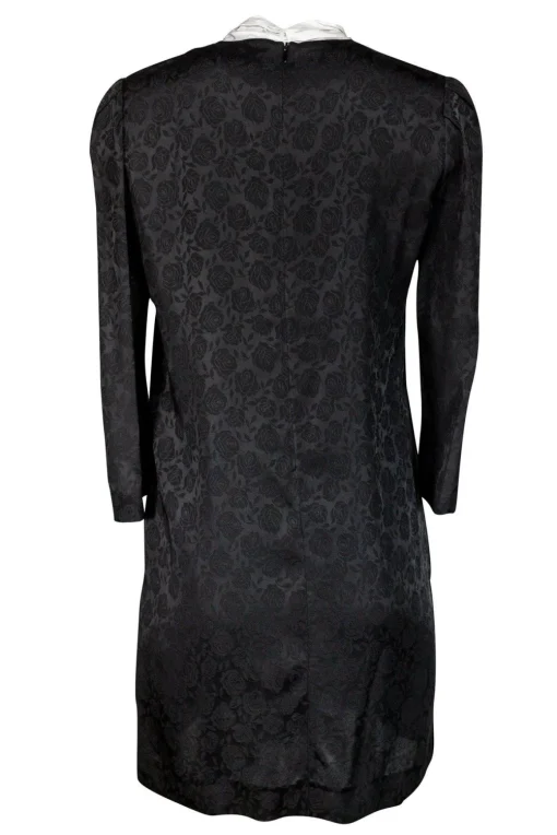 Sandro - Black Ketty Tie Detail Rose Print Shift Dress Sz S