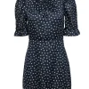 Sandro – Embellished Navy w/ White Polka Dot Dress Sz 4
