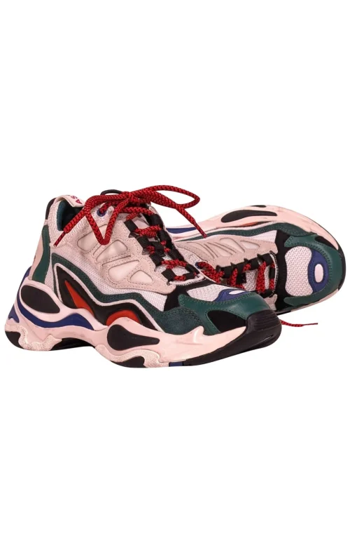 Sandro - Green, White, & Red Chunky Sneakers Sz 5.0