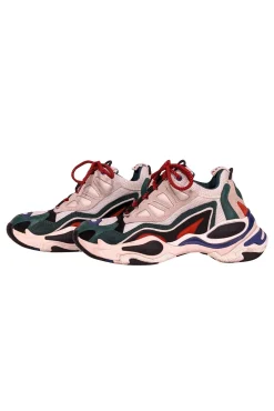 Sandro - Green, White, & Red Chunky Sneakers Sz 5.0