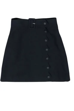 Sandro - Navy Snap Button Wrap Skirt Sz 4