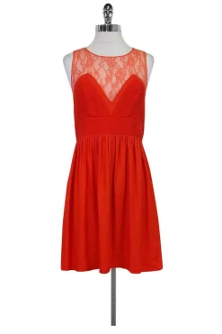 Sandro - Orange Lace Dress Sz M