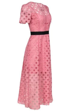 Sandro - Pink Eyelet Lace Short Sleeve Dress Sz 4