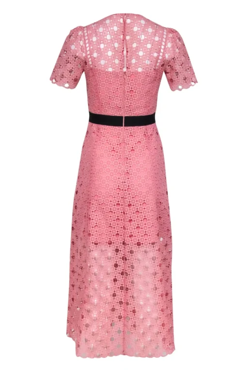 Sandro - Pink Eyelet Lace Short Sleeve Dress Sz 4